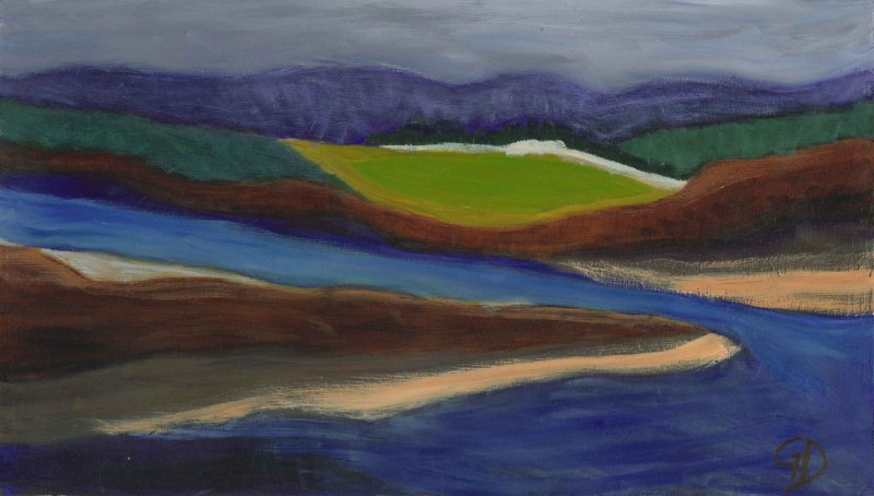 Abstract landscape.jpg - Abstract landscape Oil on board - 23 x 40 cm Scanned 22 December 2011
